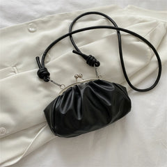 Crossbody Bags Metal Clip Buckle PU Shoulder Handbags Shell Shape Women Small