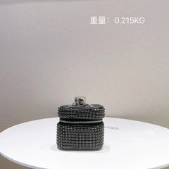 Mini Rhinestone Cross-body Bag Zipper Chain Small Square Party Decorative Bag