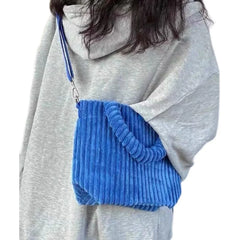 Corduroy Bucket Bag Plush Crossbody Handbag Tote Shoulder Bag