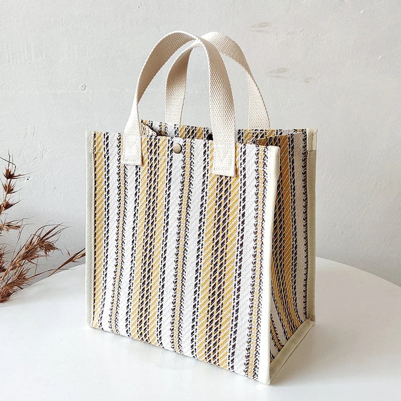 Canvas Women Handbag High Check Small Square Bag Tote Bag