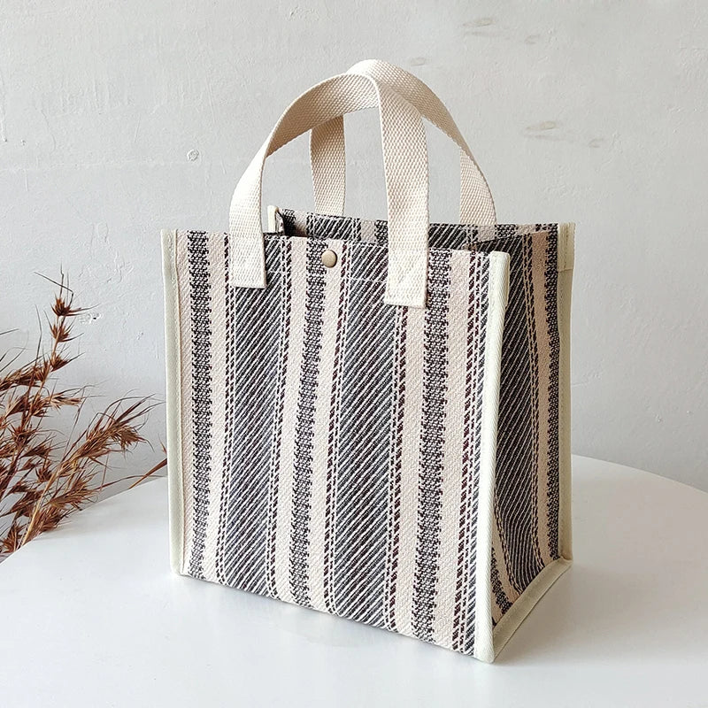 Canvas Women Handbag High Check Small Square Bag Tote Bag