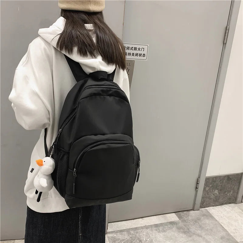 Nylon Women Backpack College Style Large Capacity Travel Rucksack School Bags