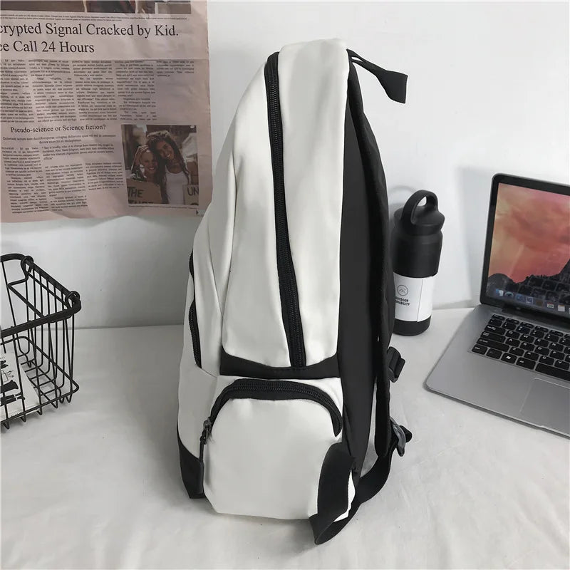 Nylon Women Backpack College Style Large Capacity Travel Rucksack School Bags