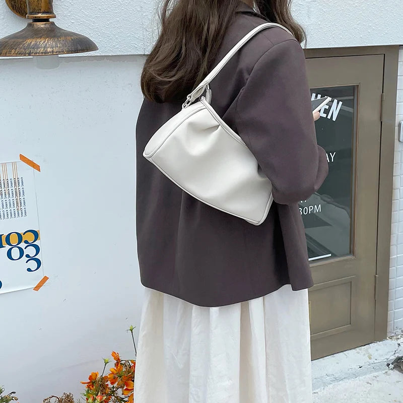 Women's Small Shoulder Crossbody Bag Soft PU Leather Ladies Underarm Purse Handb