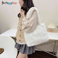 Soft Plush Hobos Shoulder Bag Winter Furry Clutch Handbag