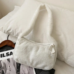 Winter Furry Ladies Shoulder Bag Soft Plush Hobo Handbag