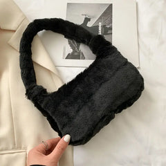Winter Furry Ladies Clutch Purse Handbag Underarm Bag
