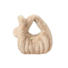 Soft Plush Hobos Shoulder Bags Winter Furry Ladies Clutch Handbag