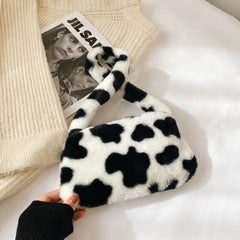 Winter Furry Ladies Clutch Purse Handbag Female Underarm Bag
