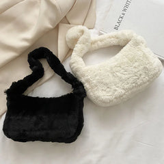 Winter Furry Ladies Clutch Purse Handbag Underarm Bag