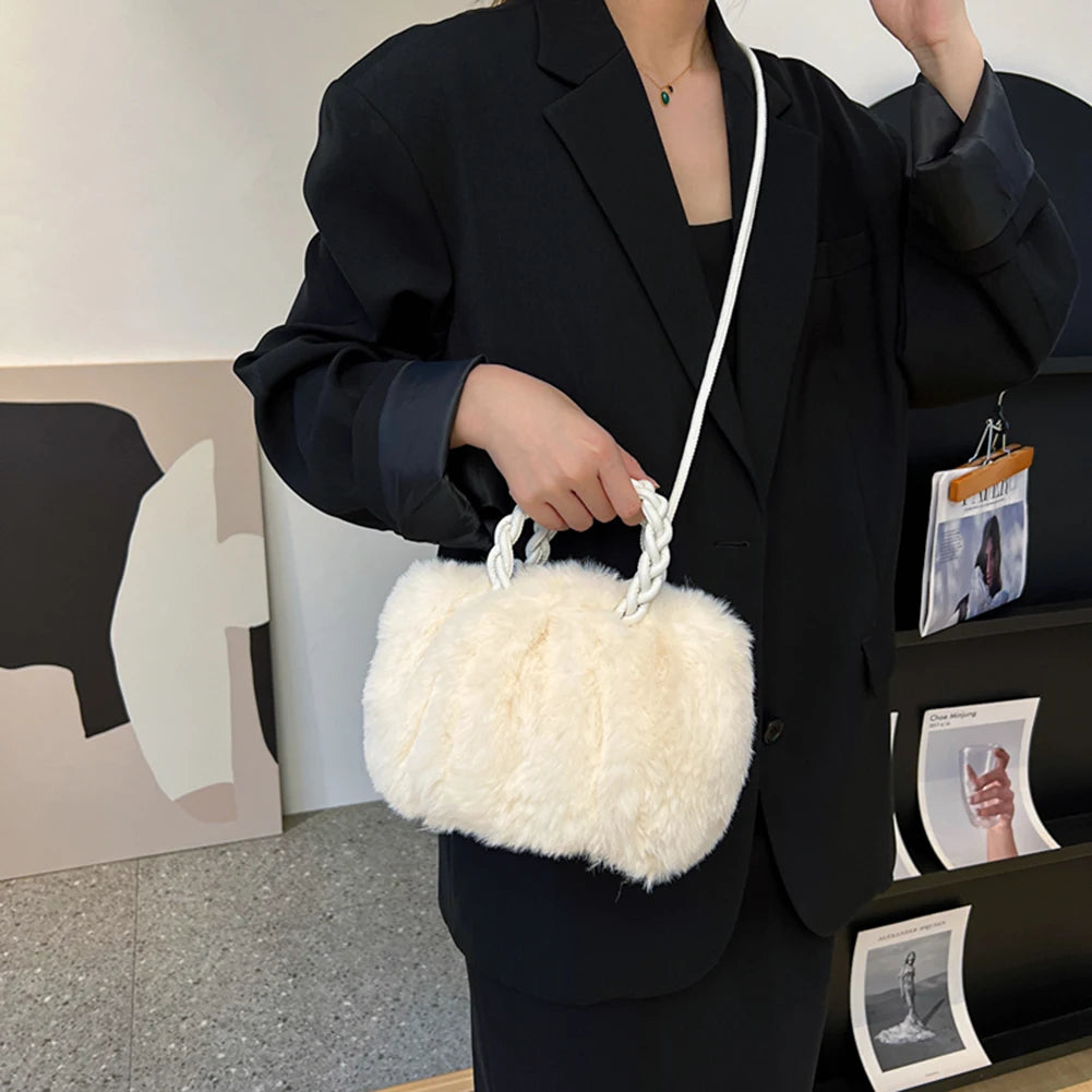 Soft Plush Shoulder Bags Furry Ladies Clutches Crossbody Purse Small Handbags