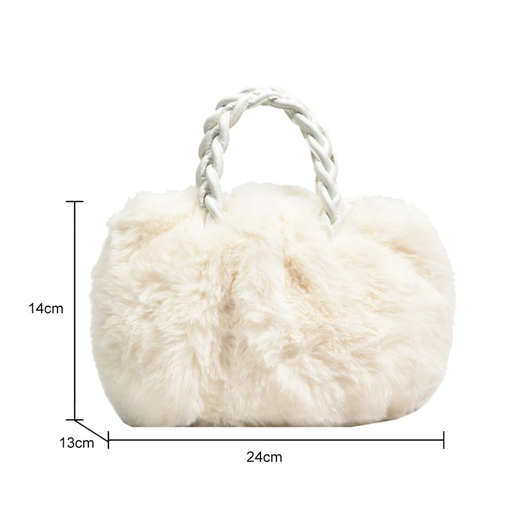 Soft Plush Shoulder Bags Furry Ladies Clutches Crossbody Purse Small Handbags