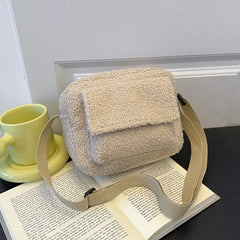 Soft Plush Shoulder Crossbody Bag Furry Ladies Clutch Handbag