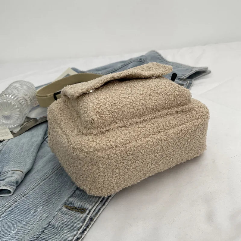 Soft Plush Shoulder Crossbody Bag Furry Ladies Clutch Handbag
