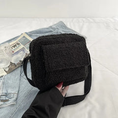 Soft Plush Shoulder Crossbody Bag Furry Ladies Clutch Handbag