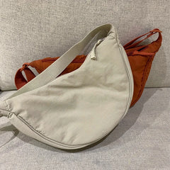 Women's Half Moon Messenger Bag Crossbody Chest Bag Nylon Shoulder Handbag