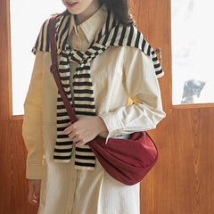 Women's Half Moon Messenger Bag Crossbody Chest Bag Nylon Shoulder Handbag