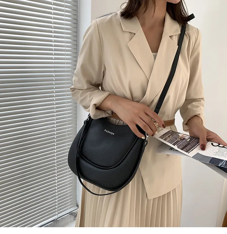 Women's Pu Leather Crossbody Shoulder Bag Tote Soft Shopper Handbag