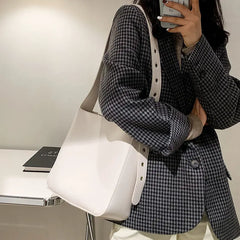 Vintage PU Leather Shoulder Bag for Women Casual Large Capacity Crossbody Bags