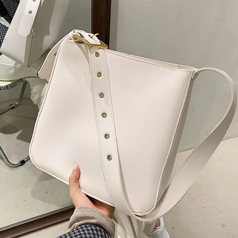 Vintage PU Leather Shoulder Bag for Women Casual Large Capacity Crossbody Bags