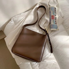 Vintage PU Leather Shoulder Bag for Women Casual Large Capacity Crossbody Bags