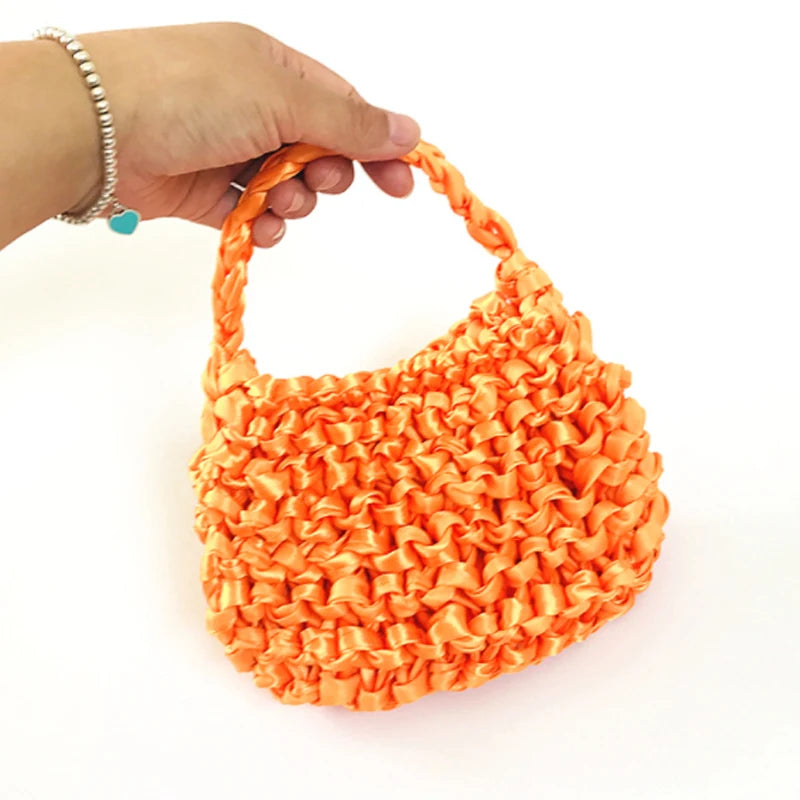 Hand Woven Bag Silk Scarf Bag Totes
