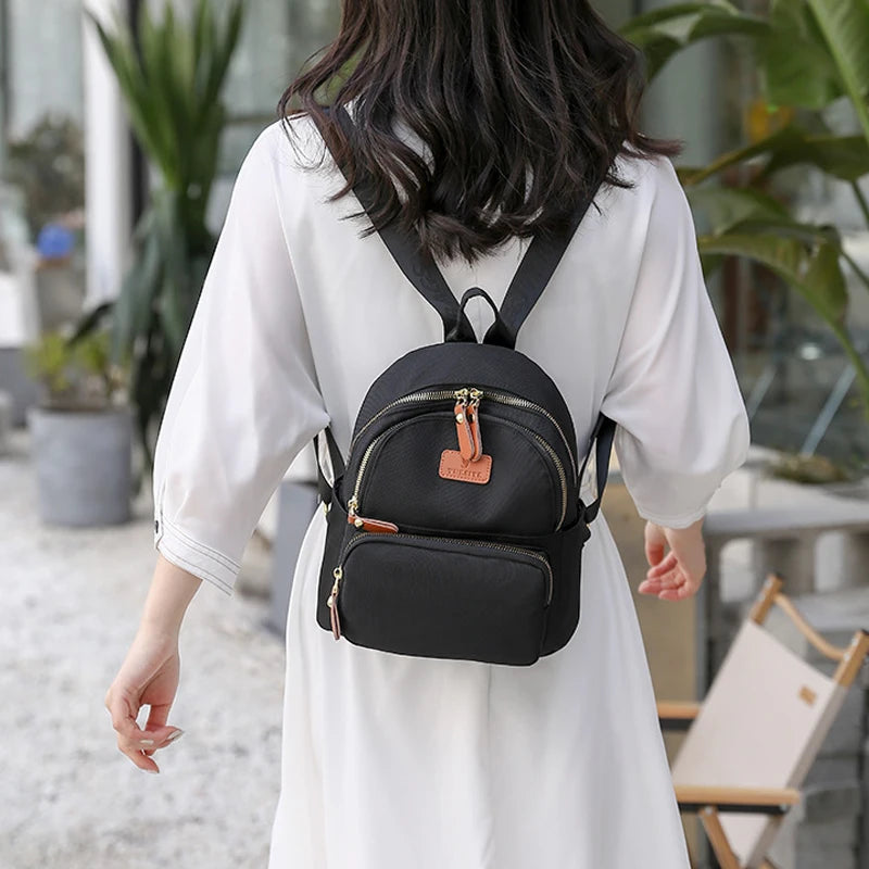 Women Small Travel Backpack High Soft Oxford Women Shoulder Bag Girls Schoolbag