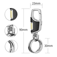 Double Switch Keychain Metal Rotatable Key Holder Rings Men's Car Keyring