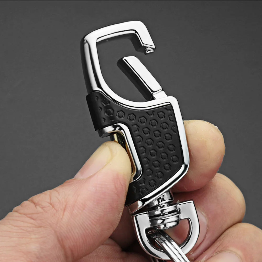 Double Switch Keychain Metal Rotatable Key Holder Rings Men's Car Keyring