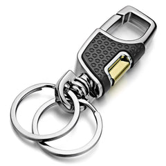 Double Switch Keychain Metal Rotatable Key Holder Rings Men's Car Keyring