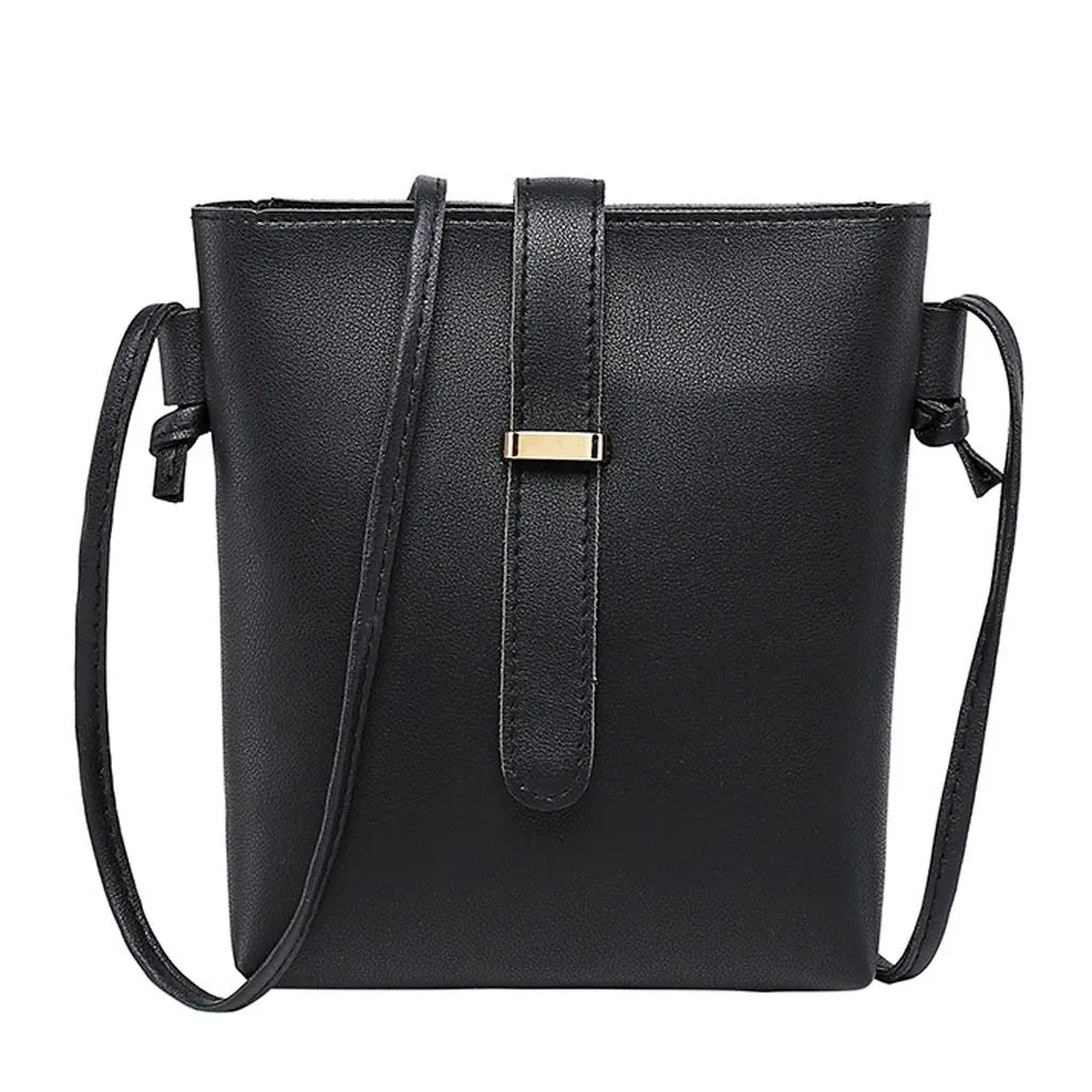 Leather Bucket Bag Women Shoulder Handbag Crossbody Tote