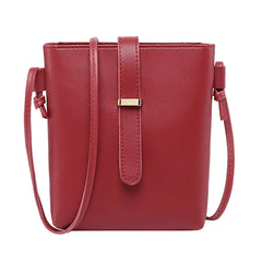 Leather Bucket Bag Women Shoulder Handbag Crossbody Tote
