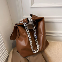 PU Leather Women's Handbags Casual Ladies Female Big Bucket Shoulder Bag