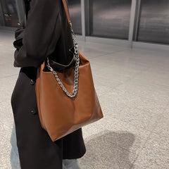 PU Leather Women's Handbags Casual Ladies Female Big Bucket Shoulder Bag