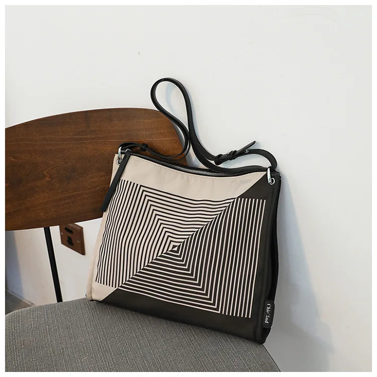 Striped Crossbody Shoulder Bag for Women Casual Female Bag