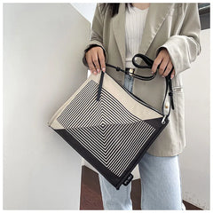 Striped Crossbody Shoulder Bag for Women Casual Female Bag