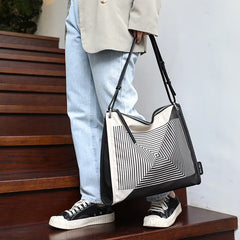 Striped Crossbody Shoulder Bag for Women Casual Female Bag