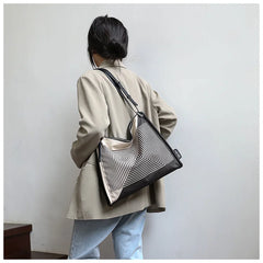 Striped Crossbody Shoulder Bag for Women Casual Female Bag