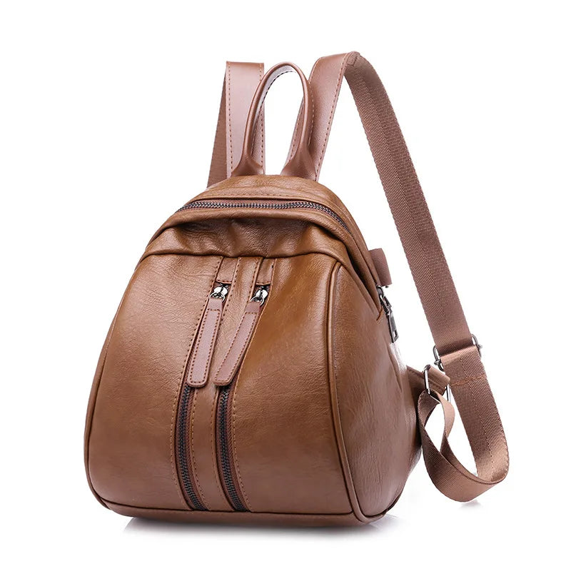 High-quality Backpack Female Fall Style Pu One-shoulder Female