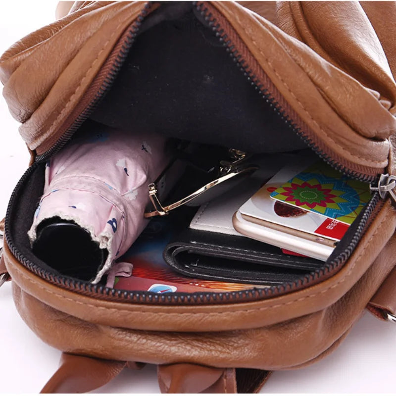 High-quality Backpack Female Fall Style Pu One-shoulder Female