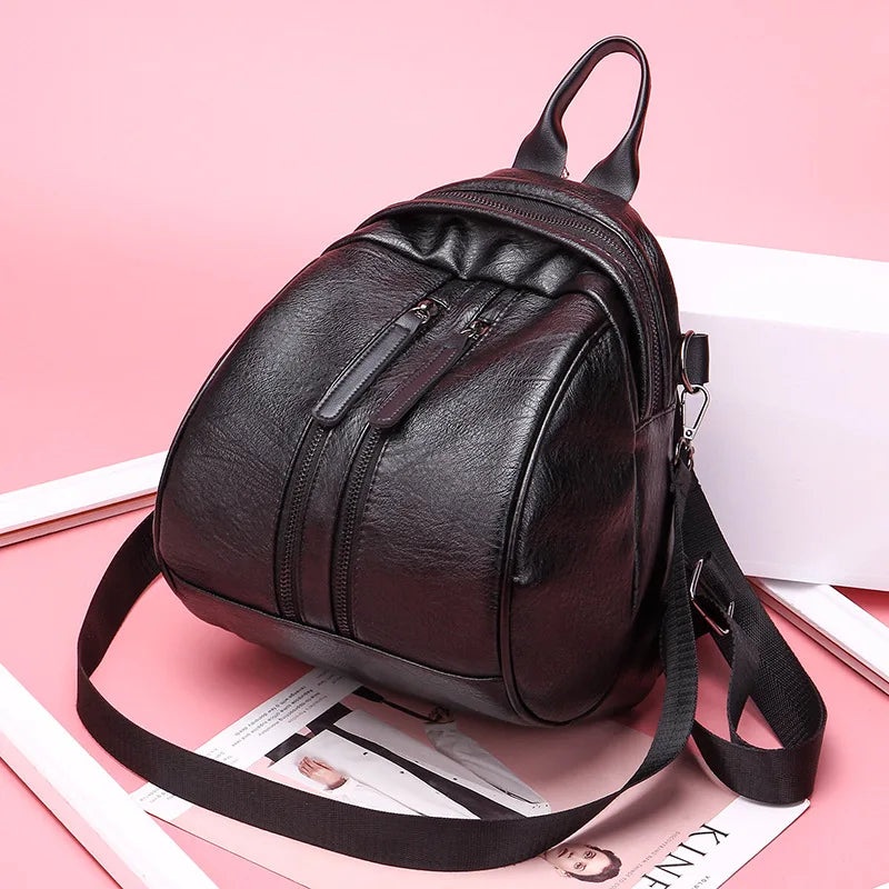 High-quality Backpack Female Fall Style Pu One-shoulder Female