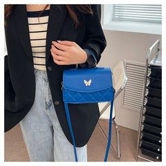 PU Leather Flap Shoulder Bag Small Messenger Handbag Crossbody Plaid Purse