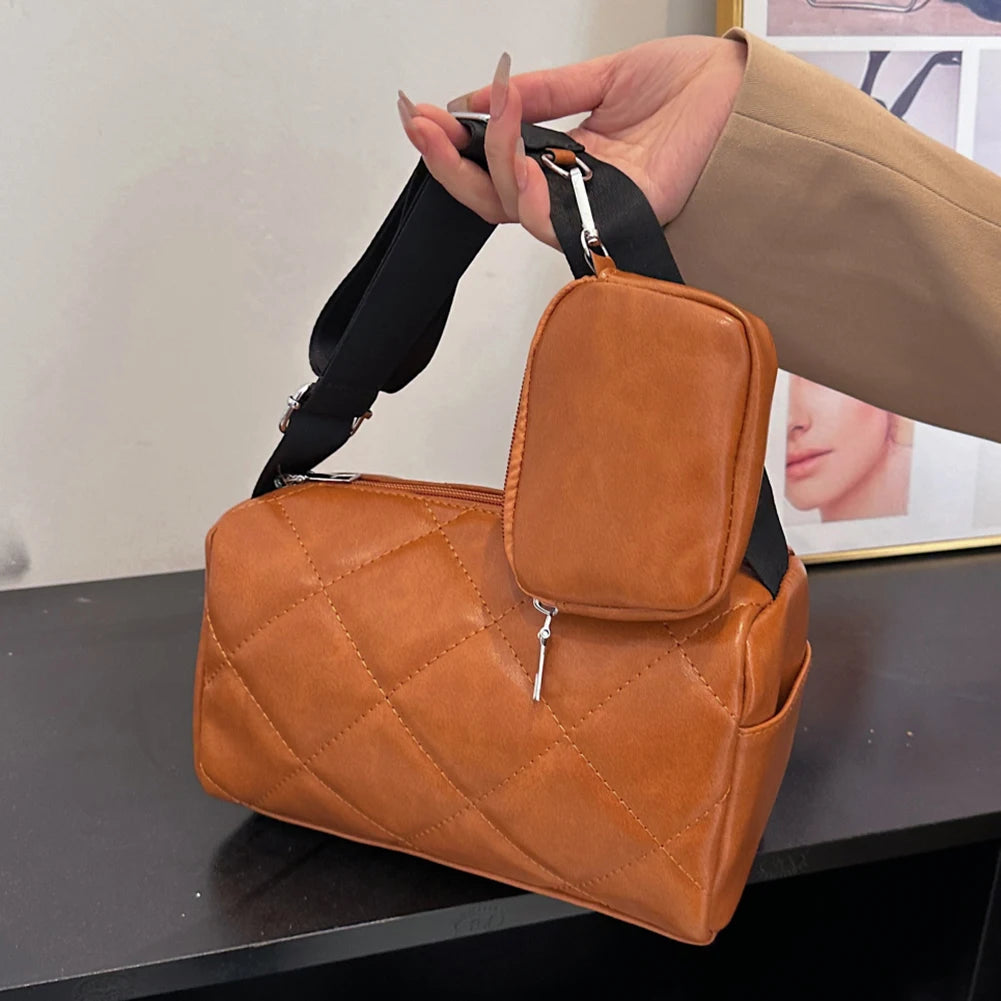 PU Leather Pillow Crossbody Bag For Women Handbag