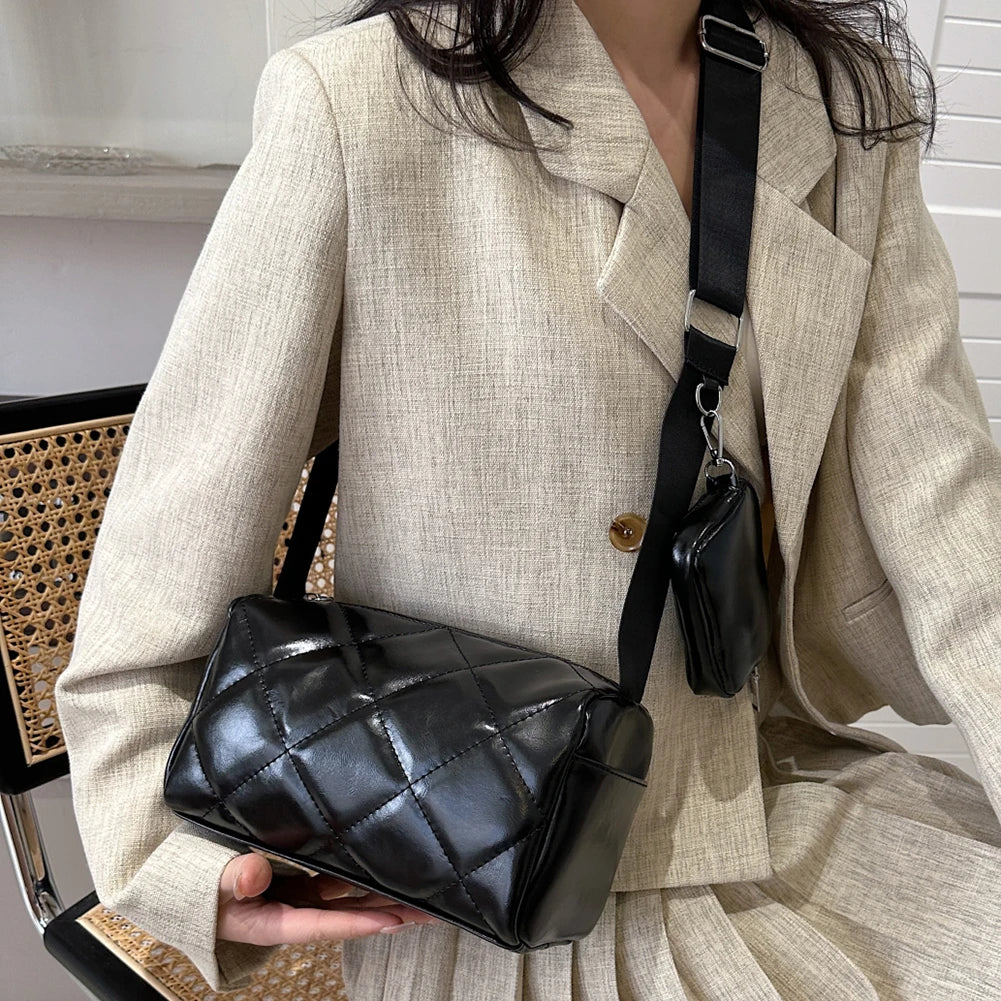 PU Leather Pillow Crossbody Bag For Women Handbag