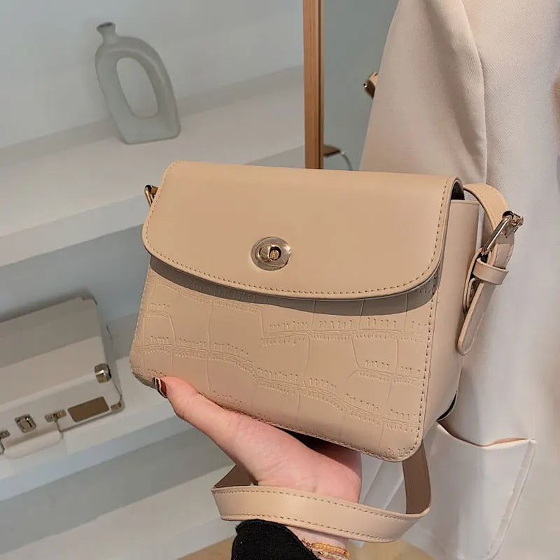 Small Square Handbag for Women PU Shoulder Bag Crossbody Purse