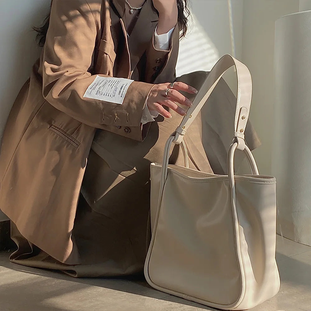 Soft Pu Leather Women Shoulder Bag - Large Capacity Tote for Shopping