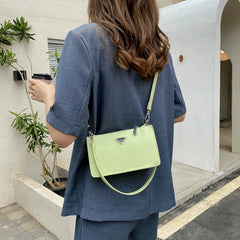 Small Green Leather Shoulder Bag Women Tote Crossbody Messenger Handbag