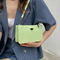 Small Green Leather Shoulder Bag Women Tote Crossbody Messenger Handbag