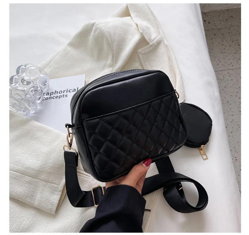 Vintage Plaid Flap Shoulder Bag for Women Crossbody Messenger Handbags