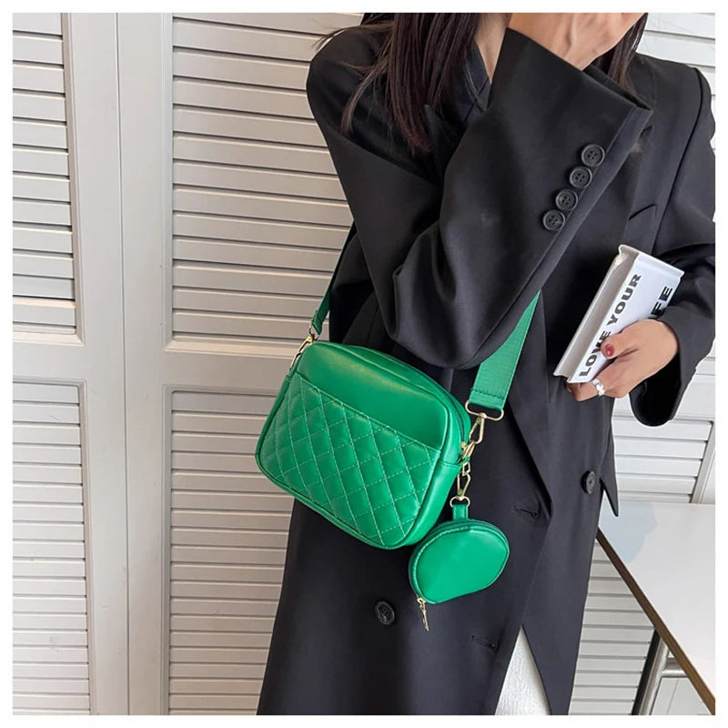 Vintage Plaid Flap Shoulder Bag for Women Crossbody Messenger Handbags